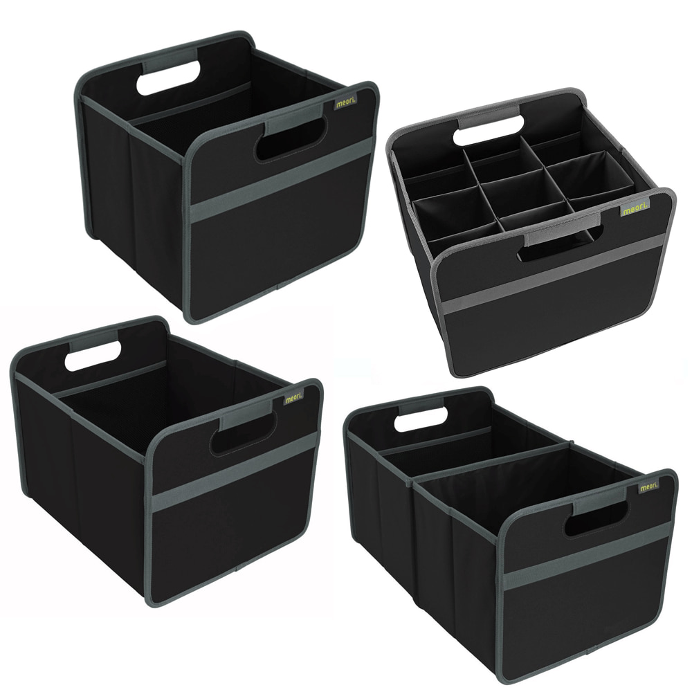 meori Black Foldable Boxes Medium Lava 2-Pack Organize Carry up to 65lbs Storage Basket Car Trunk 6.5 Gallon Shopper
