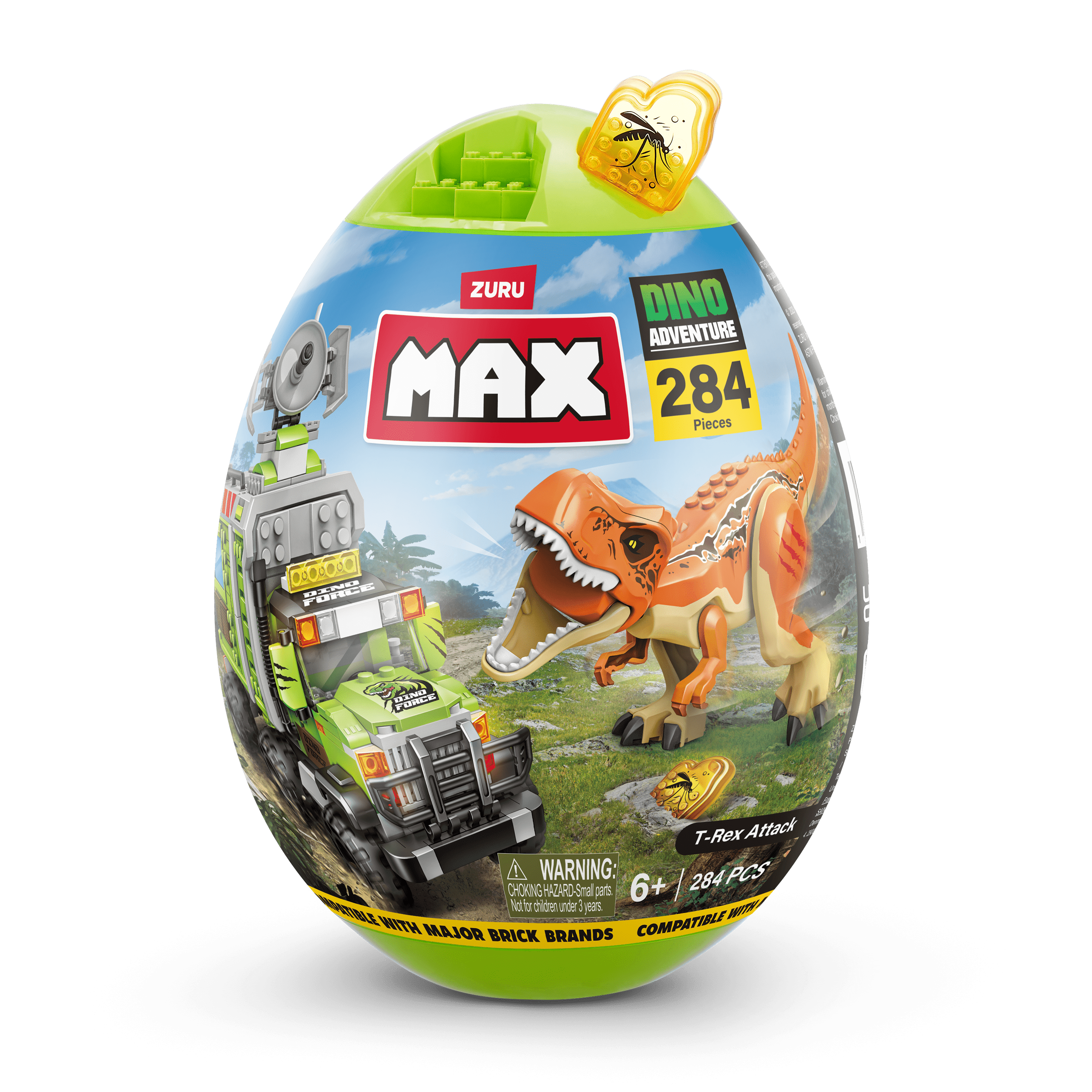 Max Build More Dino Adventure T-Rex Attack (284 Pieces) Building Bricks Toys ABS Made by ZURU