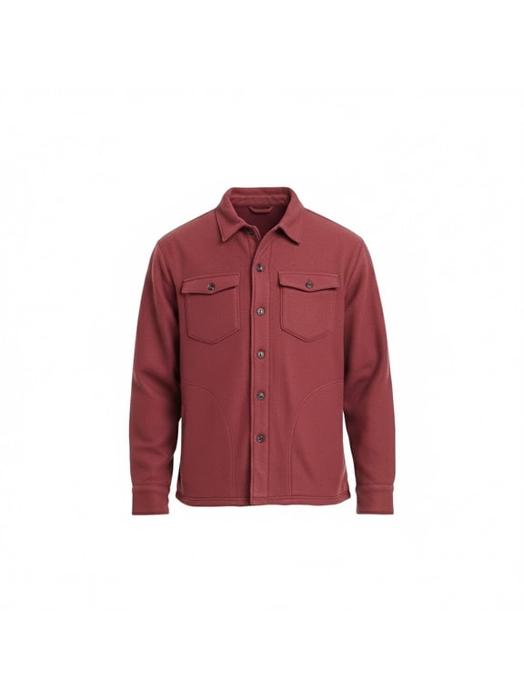 Men's Long Sleeve Shirt Jacket - Goodfellow & Co Maroon L