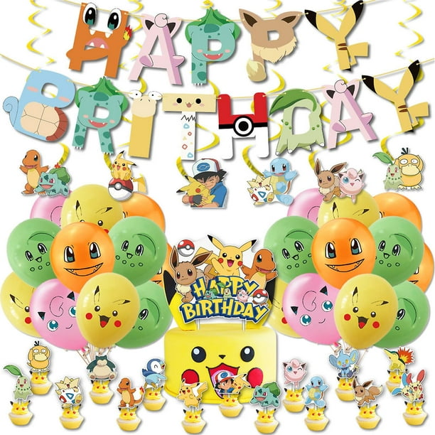 Pokemon Décoration de fête d’anniversaire assez mignon Fournitures de fête  intéressantes