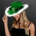 thumbnail image 7 of FastXmas St. Patrick's Day Lucky Green Fedora Hat, Velvet Fedora - Patrick's Day Party Hat for Celebrations, Irish Green Hat for Women Men Girls and Boys Decor(15x13.4 In No Sequin), 7 of 7