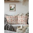 thumbnail image 3 of Outdoor Pillows Waterproof, Red Beige Rosebuds Bedding Throw Pillows with Insert for Couch Sofa Bed, Rustic RomanticFloral Botanical 16x16 Inch Pillowcases Decorative Camping Patio Pillow Set of 2, 3 of 8