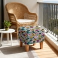 thumbnail image 4 of SCRAWLGOD Flower Pattern Square Ottoman Cover Soft Ottoman Slipcover Thick Stretch Footrest Stool Cover with Elastic Band for Square Storage Ottoman Decor, 4 of 7