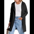 thumbnail image 2 of Abrigo Informal Cómodo de Lana con Solapa para Mujer, Chaqueta Informal de Moda, Abrigo , Ropa de Otoño e Invierno Negro L, 2 of 10