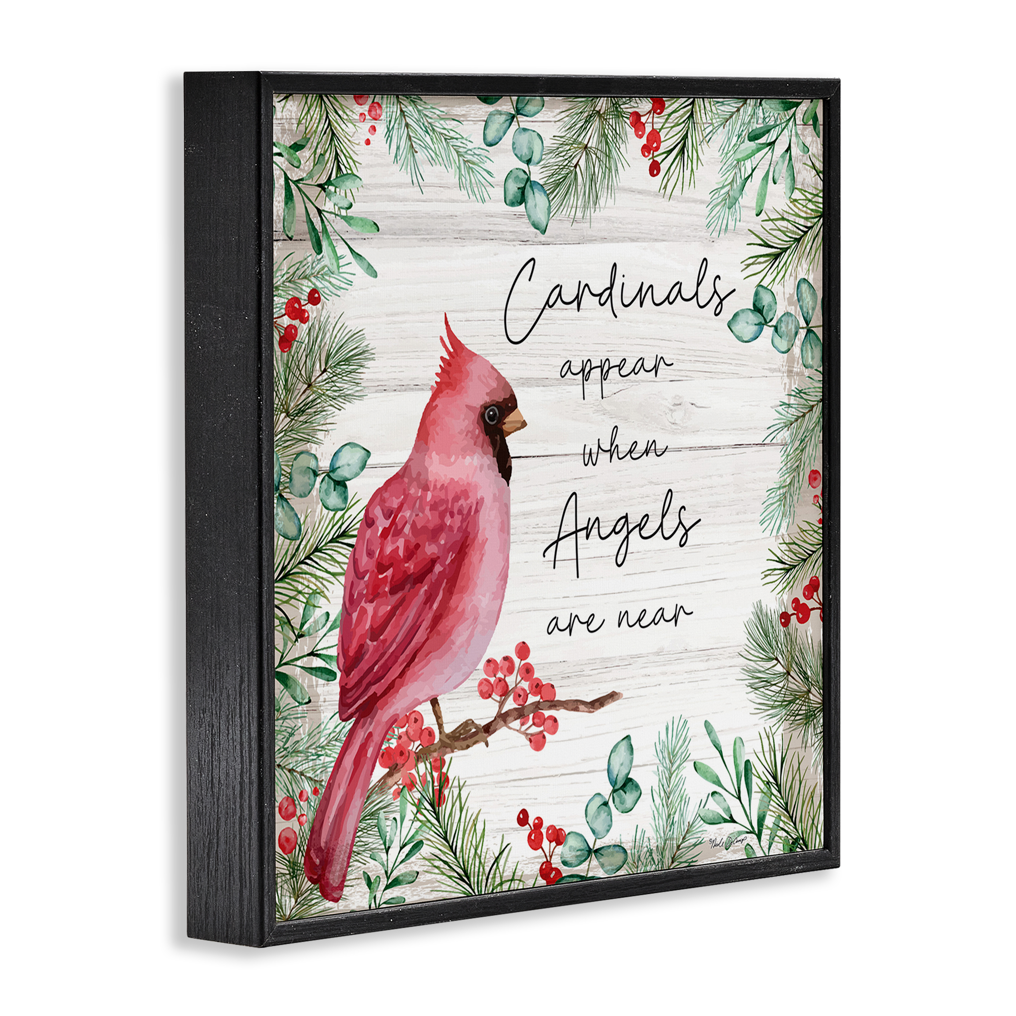 Stupell Industries Cardinals & Angels Phrase Animals & Insects Painting Black Framed Art Print Wall Art, 12 x 12
