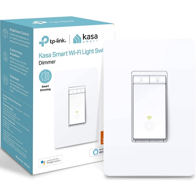 Kasa Smart Dimmer Switch por TP-Link, de un solo polo, neces Kasa Smart Kasa Smart