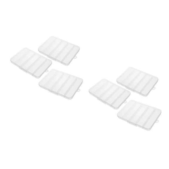 HOMEMAXS 6 Pcs  Clear Organizer Box 5 Grids Tackle Box Organizer Bead Organizer Box Jewelry Craft Painting Storage Case For Small Parts Crafts