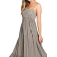 thumbnail image 5 of Love Stitch Women's Billowy Bohemian Smocked Top Dress  (Gray, Small), 5 of 5