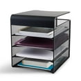 thumbnail image 4 of Safco Onyx Solid Top Horizontal With Hanging Metal Steel Desk Organizer In Black, 4 of 20