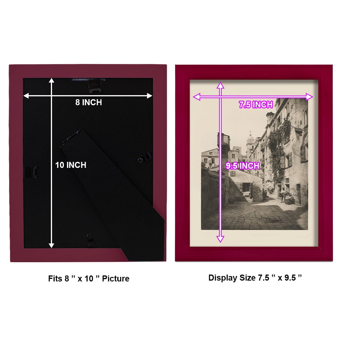 Vintage Views of Venice VIII - Framed Print w/glass - Cherry Red