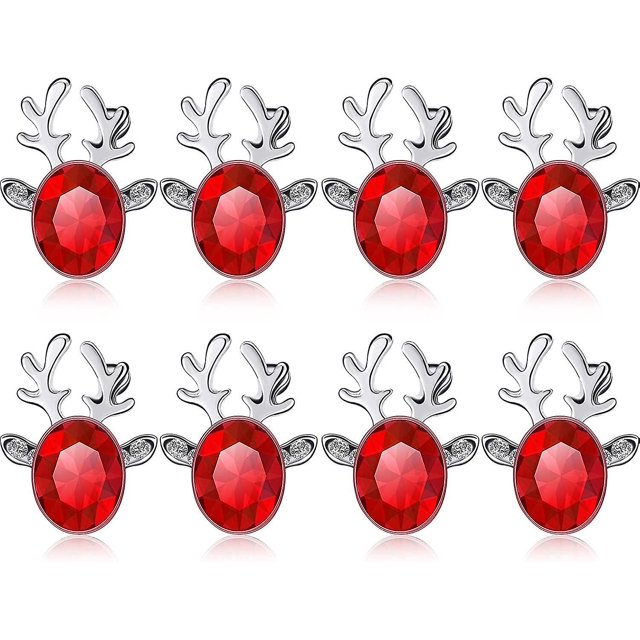 4 pares de pendientes de Navidad YONGSHENG con Diseño de ciervo de cristal y diamantes de imitación