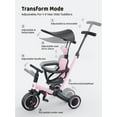thumbnail image 3 of newyoo Tricycle for Toddlers 1-3, Toddler Tricycle with Push Handle and Canopy, Toddler Bike, Birthday Gift and Toys for Girl and Boy, 6 in 1 Baby Trike, Balance Bike, TR009, Pink, 3 of 8