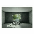 thumbnail image 1 of Grey Cutting Board, Concrete Room with a Hole in the Wall and Exit to Freedom Escape Destruction Theme, Decorative Tempered Glass Cutting and Serving Board, Small Size, Grey Green, by Ambesonne, 1 of 1