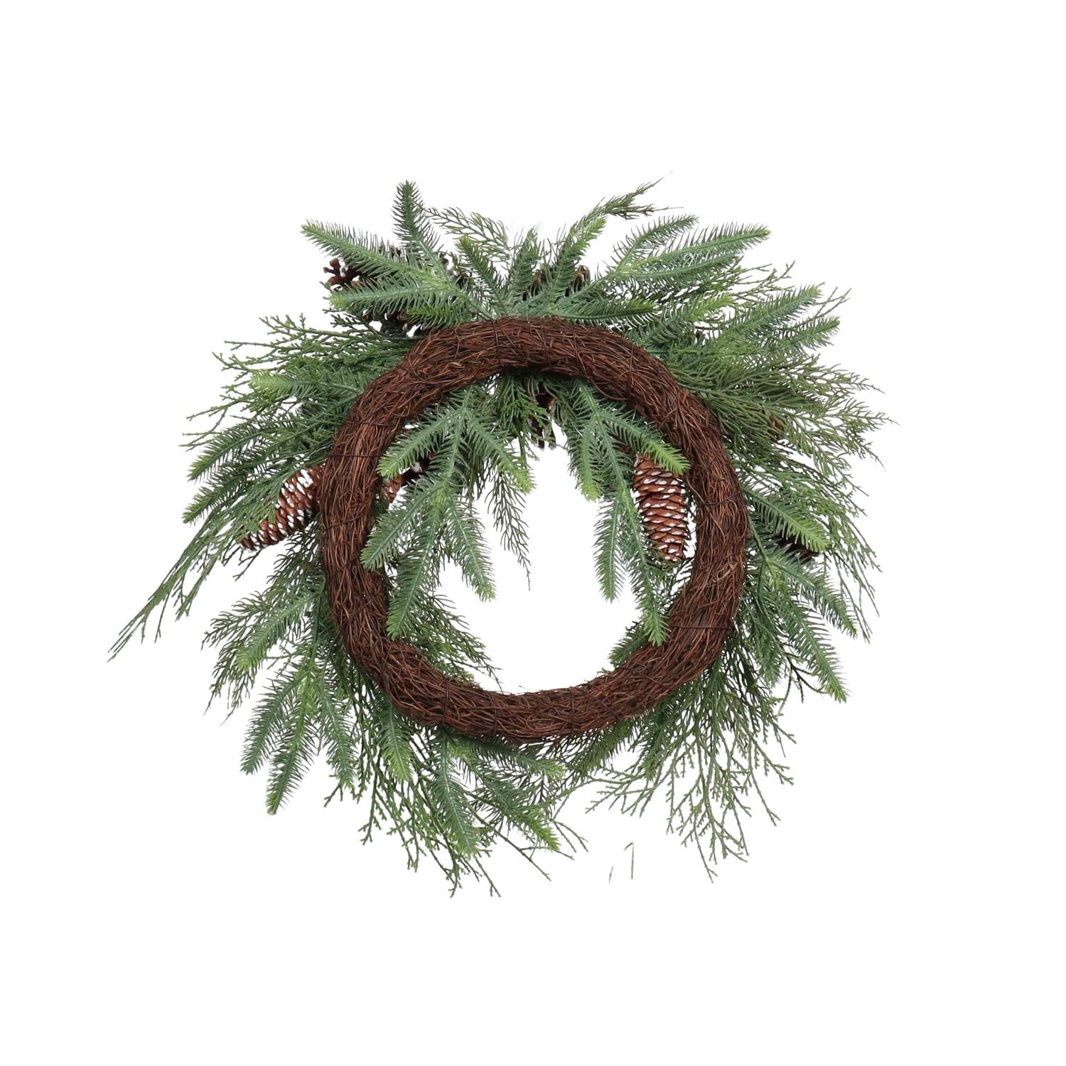 Holiday Time 26" Unlit Pinecone Christmas Wreath - Green