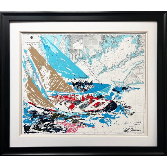 LeRoy Neiman "America's Cup" Newly CUSTOM FRAMED Art Lithograph Boating Generic