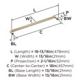 thumbnail image 5 of Amerock Balon 18 inch (457mm) Center-to-Center Golden Champagne Appliance Pull, 5 of 6