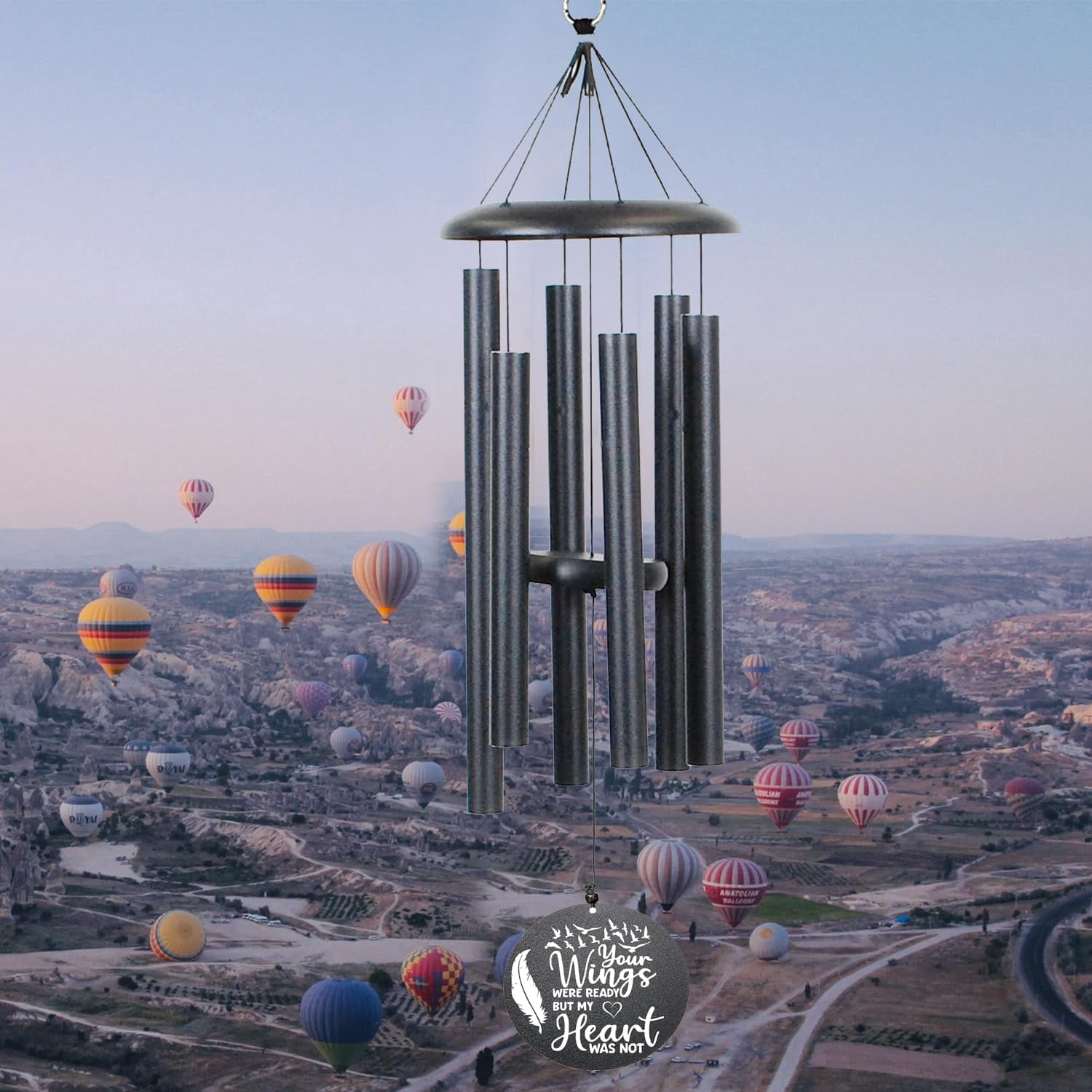 Memorial Wind Chimes for Loss of Loved One Rememberance Gifts for Loss of Dad Mom Wife Husband Daughter Large Angel Windchimes Garden Patio Home Décor