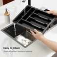 thumbnail image 4 of Organizador de cajones para cubiertos Pipishell, expandible, negro, 4 of 7