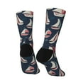 thumbnail image 3 of Goofa Sailboat And Wave Printed Men's Crew Socks, Soft Durable Breathable Moisture-Wicking with Odor Control Cotton socks, 3 of 9