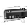 thumbnail image 4 of Dispensador automático de pasta de dientes estante de almacenamiento de cepillo de dientes montado en la pared para baño, 4 of 6