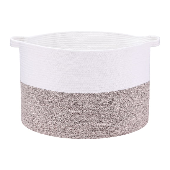 REGALWOVEN Woven Storage Bin with Handle, Shelf Closet Storage Basket for Blankets, Clothes, Shoes Brown 20*20*13.4in