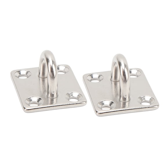 Marine SS Pad, 2Pcs Durable Square Pad Eye Stainless Steel for Yacht 30 X 35mm/1.2 X 1.4in,40 X 50mm/1.6 X 2.0 in,50 X 60mm/2.0 X 2.4in,70 X 70mm/2.8 X 2.8in