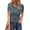 Blue, variant on Womens Tops Spring Summer Top Henley V Neck Short Sleeve Button Slim Fit Casual Ribbed Shirts Blouses Outfits