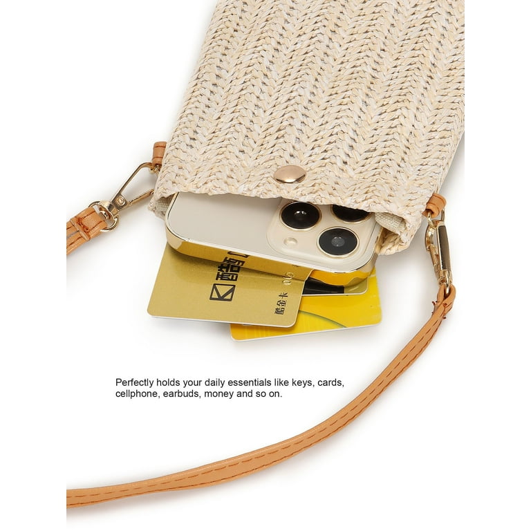 Gustave 2 Pcs Women Straw Crossbody Shoulder Bag Small Cell Phone Purse  Summer Beach Woven Rattan Bags Casual Mini Satchel Pouch