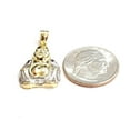 thumbnail image 3 of 14k two tone gold buddha Buda Buddah pendant charm religious fine jewelry 2.7g, 3 of 12