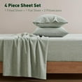 thumbnail image 6 of Hyde Lane Organic Linen Sheet Set - 4 Pcs Linen Cotton Bed Sheet Queen Size, Nature French Flax Cotton Blend Sheets for All Seasons - Soft & Breathable, 15" Deep Pocket (Queen, Sage Green), 6 of 16