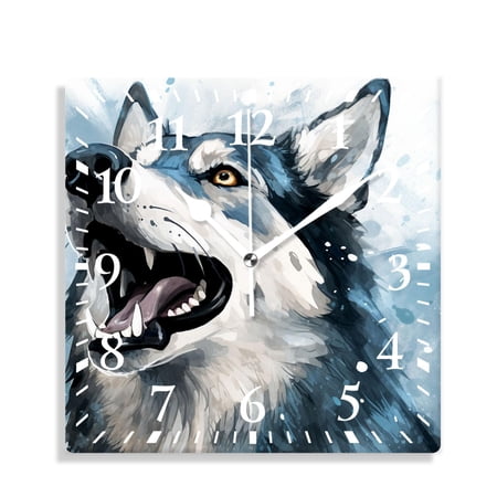 12 Inch Wall Clock Battery Operated Silent Clock Decorative for Office, Kitchen, Outdoor, Living Room，Thai Bang-Kaew Dog Cute