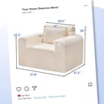 thumbnail image 2 of Sofá individual de espuma para espacios pequeños, cómodos sofás con funda extraíble, sofá peludo con almohadas para sala de estar, recámara, departamento, oficina (blanco), 2 of 4