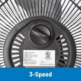 thumbnail image 5 of Mainstays 9 Inch High Velocity Metal 3-Speed Fan with 360-Degree Tilt and Wall Mount, 5 of 10