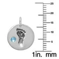 thumbnail image 3 of Sterling Silver Blue Crystal Baby Footprint and Heart Charm Necklace (24), 3 of 6