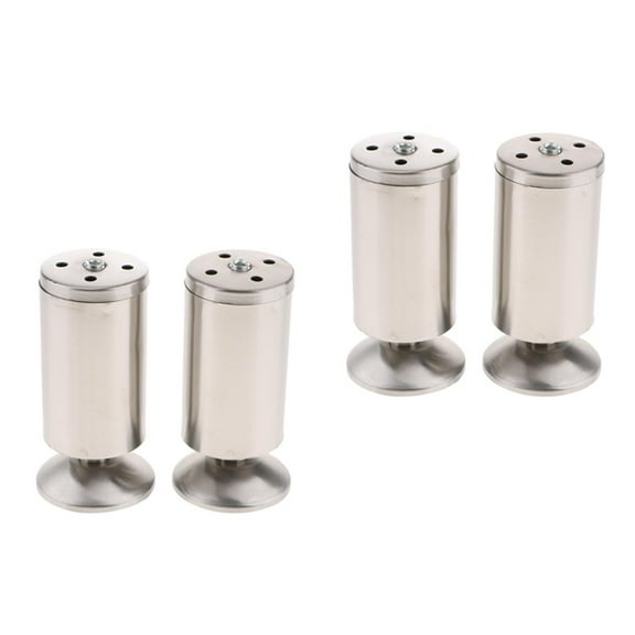 Pack Of 4pcs Stainless Steel Legs 2inch Round Kitchen Cabinets, Sofa, Tables, Chairs, With slip Rubber Base 12cm