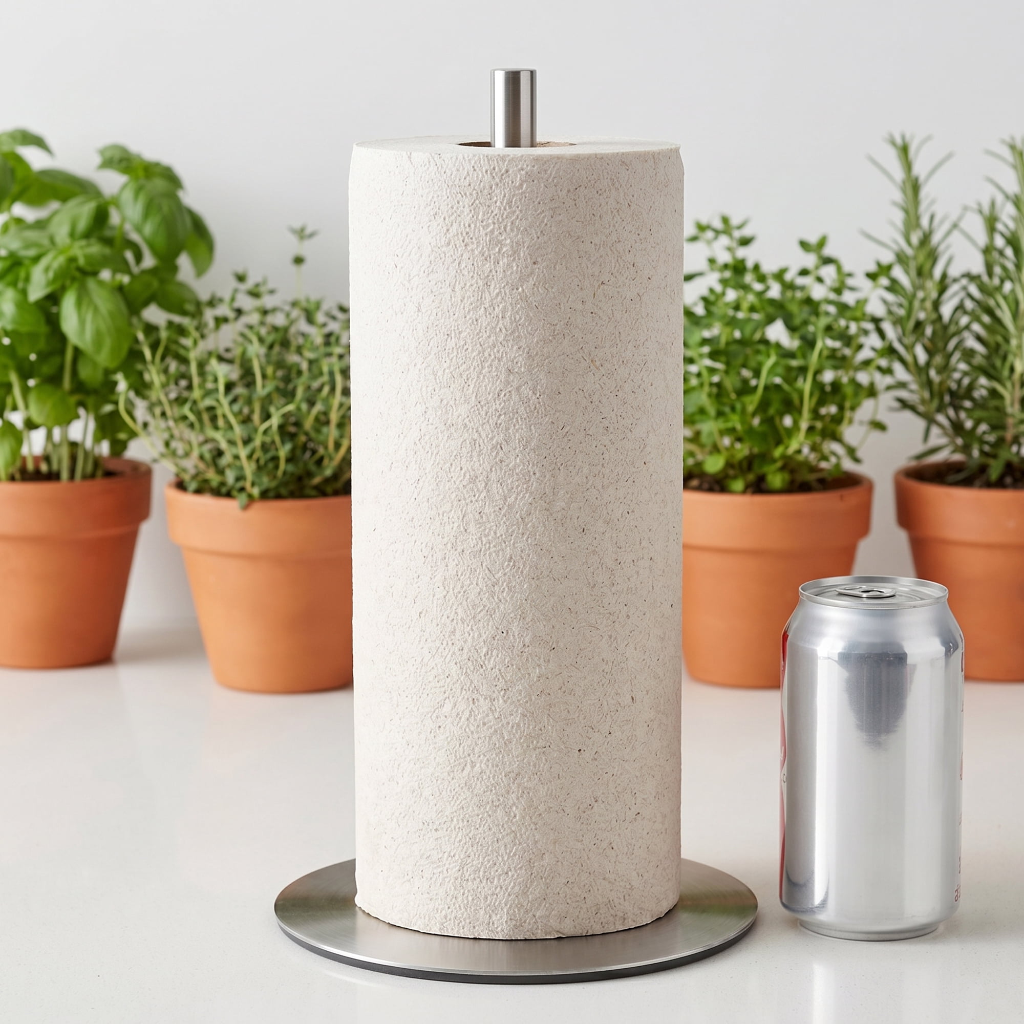 Unique Bargains Countertop Non Slip Base Dispenser Paper Towel Holder Silver B 11.8x6.7in