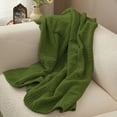 thumbnail image 5 of Chenille Checkered Throw Blanket Reversible Bedding Knit Blanket,50" X 60",Green, 5 of 5
