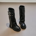 thumbnail image 7 of Hessimy ankle boots for women Girls Knee High Buckle Fashion Riding Boots Little Kid/Big Kid(Black,2.5), 7 of 7