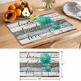 thumbnail image 6 of Teal Floral Placemats Set of 4 Farmhouse Green White Blue Wooden Place Mats Indoor Wipeable Table Mats Washable Cloth Dining Table Placemats for Kitchen Holiday Party Home Decor 13x19 Inch, 6 of 9