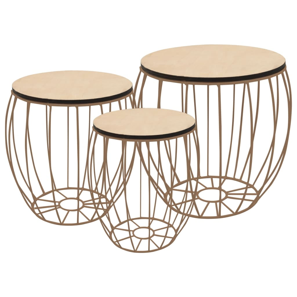 3 Pieces Coffee Table Set, Living Room Office Side End Couch, Accent Tea Telephone Table Stand