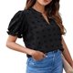 thumbnail image 4 of Camisa de Gasa ANGGREK para mujer Con Pompones de lunares, 4 of 6