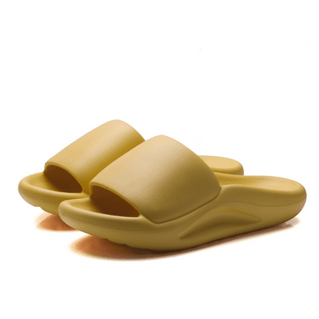 

AVEKI Women s Non-Slip Pillow Slide Slippers Thickened Sole Quick Drying Bathroom Shower Sandals Yellow Size: 40/41