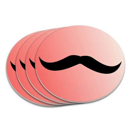 

Mustache Funny Red Coaster Set