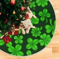 thumbnail image 5 of SKYSONIC St Patrick's Day Tree Skirt Home Decoration Large Round Lucky Clover Christmas Tree Skirt for Holiday Party Home Christmas Day Ornaments 35.4 Inch, 5 of 6