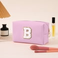 thumbnail image 4 of Nilvkv Small Personalized Initial Letter Cute Waterproof Makeup Bag Travel Toiletry Pouch Organizer with Zipper for Women, 4 of 6
