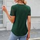 thumbnail image 4 of Blusas para Mujeres Casual Manga Corta Cuello Redondo Encaje Empalme Blusa 95% Poliéster 5% Spandex, Nuevo Color Sólido Superior para el Uso Diario, 4 of 8