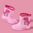 thumbnail image 2 of Hpapadks Rain Boots For Girls Cute Cartoon Dinosaur Rainy Day Non Slip Waterproof Water Shoes With Easy On Handles Classic Mid Calf Pink 5.5-6 Y, 2 of 4