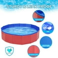thumbnail image 4 of Hanmun Collapsible Kiddie Pool Hard Plastic Dog Pool - Ball Pit Portable Pet Bath Tub Durable Pool for Puppy, Toddler Outdoor Water Game for Backyard 47.2", Round, 4 of 7