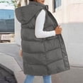 thumbnail image 7 of Lenago Women's Coat Casual Denim Jacket, Long Sleeve Button Down Coat Winter Warm Solid Color Side Pocket Hooded Button zipper long style Jacket Coat, 7 of 7