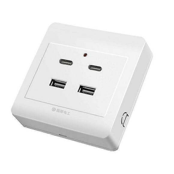 (A)Usb Outlet Typec Usb Wall Charger Outlet Charging Power Outlet With Usb Ports